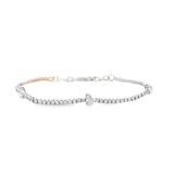 Three Diamond Pear Tennis Bracelet WG