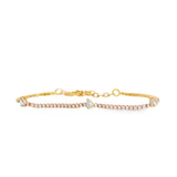 Three Diamond Pear Tennis Bracelet