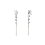 WG Emerald Cut Strand Huggies