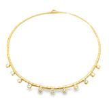 Mix Shape Diamond Necklace on Yellow Gold Chain