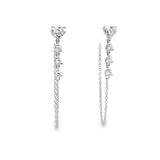 Heart Diamond Strand Huggies- WG