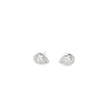 Small Pear Bezel Studs