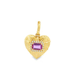 Bubble Heart Pink Sapphire Charm