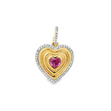 Pink Sapphire Gold Charm
