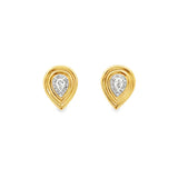 Double Bezel Pear Studs