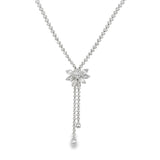 Flower Lariat Tennis Necklace