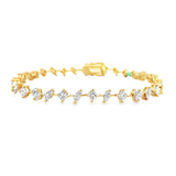 YG Mixed Shape Tennis Bracelet
