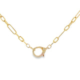 16” Gold Paperclip Chain with Diamond Clasp