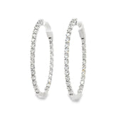 WG Oval Diamond Hoops- 1.5”