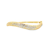 Wavy Scattered Diamond Bangle