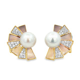 Pearl and Pink Mother Of Pearl Fan Earrings