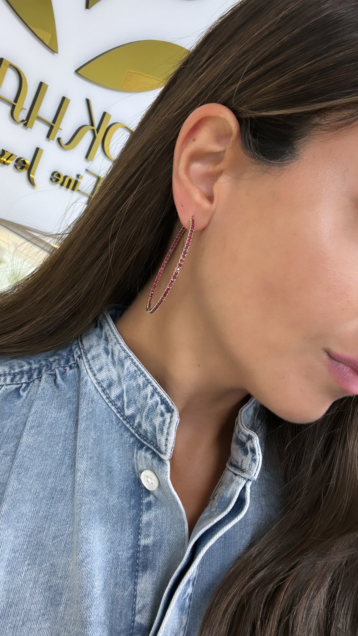 Large Ruby Hoops