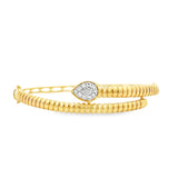Gold Wrap Bangle with Diamond Pear