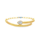 Gold Wrap Bangle with Diamond Pear