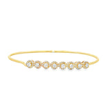 Gold Wire Bangle With Round Diamonds