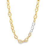 Anchor Chain Necklace With Diamond Links