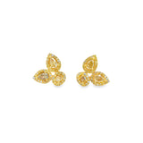 Yellow Diamond Leaf Earrings