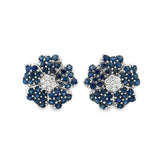 Sapphire Flower Earrings