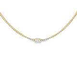 Tennis Choker with Emerald cut Diamond