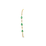 3 Emerald Pear Bracelet with Ball Chain