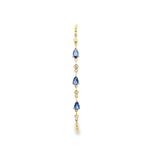 3 Sapphire Pear Bracelet with Ball Chain