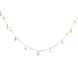 Yellow Gold Hanging Diamond Necklace