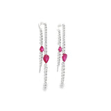 Front Back Ruby Hanging Earrings