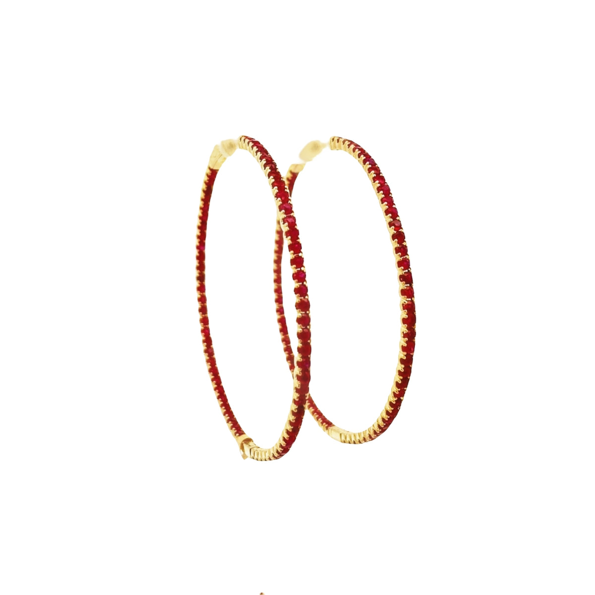 Large Ruby Hoops