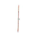 Pink Sapphire Bracelet With Diamond Heart