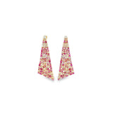 Pink Sapphire Triangular Earrings