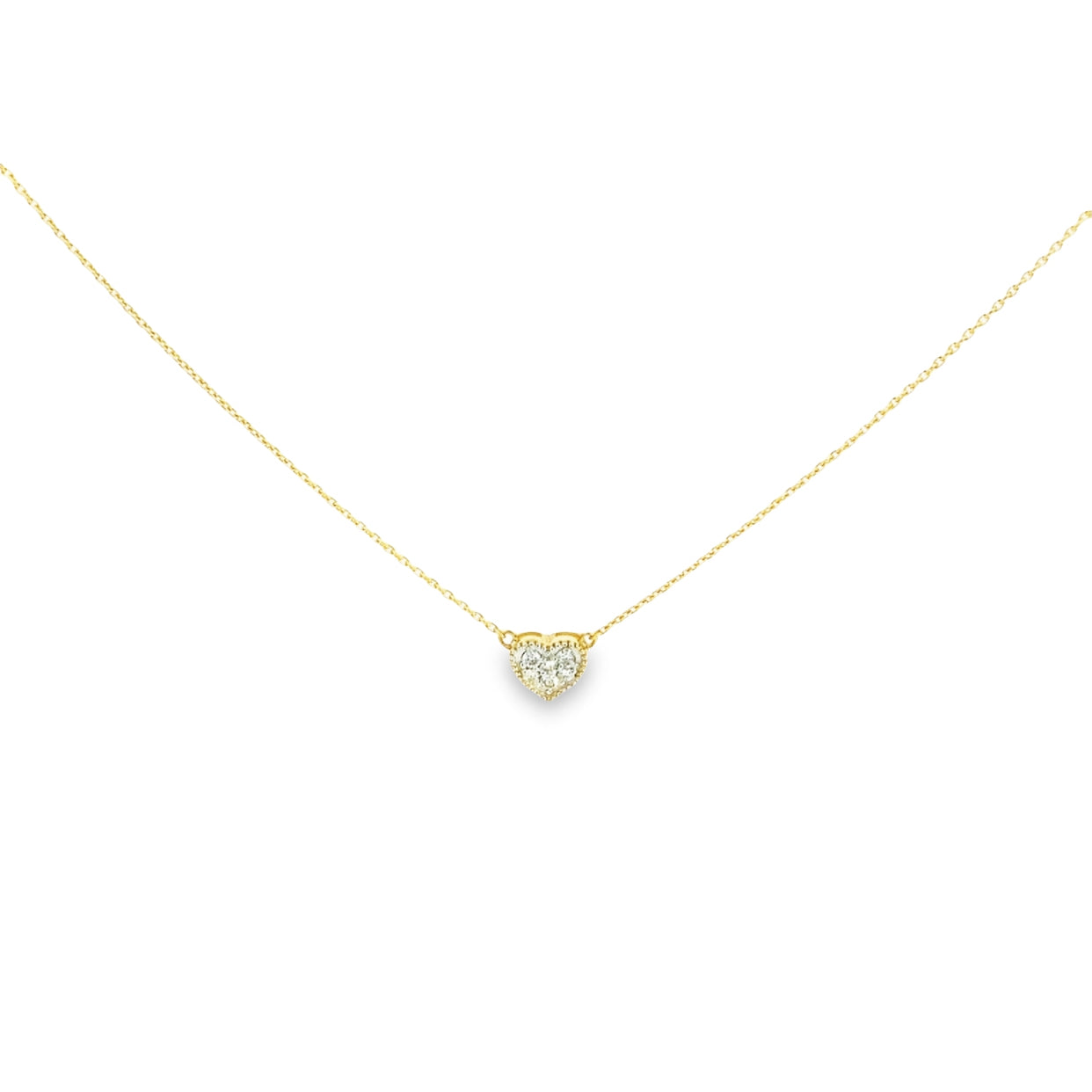 YG Diamond Heart Necklace