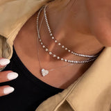 Heart Cluster Solitaire Necklace