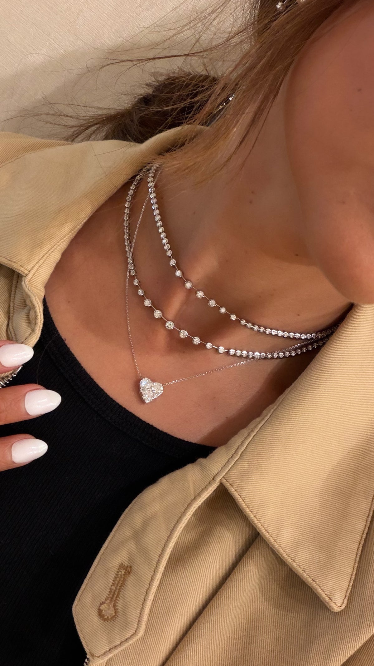 Lab Heart Diamond Solitaire Necklace
