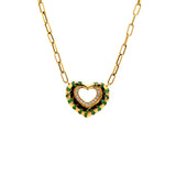 Emerald Gold Heart Chain Necklace