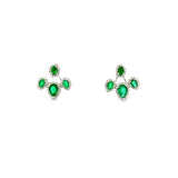 Emerald Front and Back Earrings