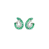 Diamond and Emerald Loop Earrings