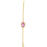 Ball Chain Pink Sapphire Bracelet