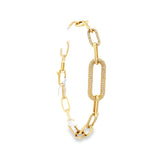 Gold Chain with Diamond Links Bracelet