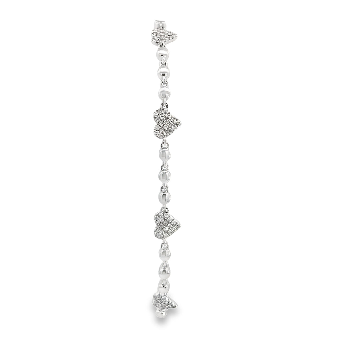 Ball Chain Pave Heart Bracelet
