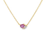 Pink Sapphire 2 Stone Necklace