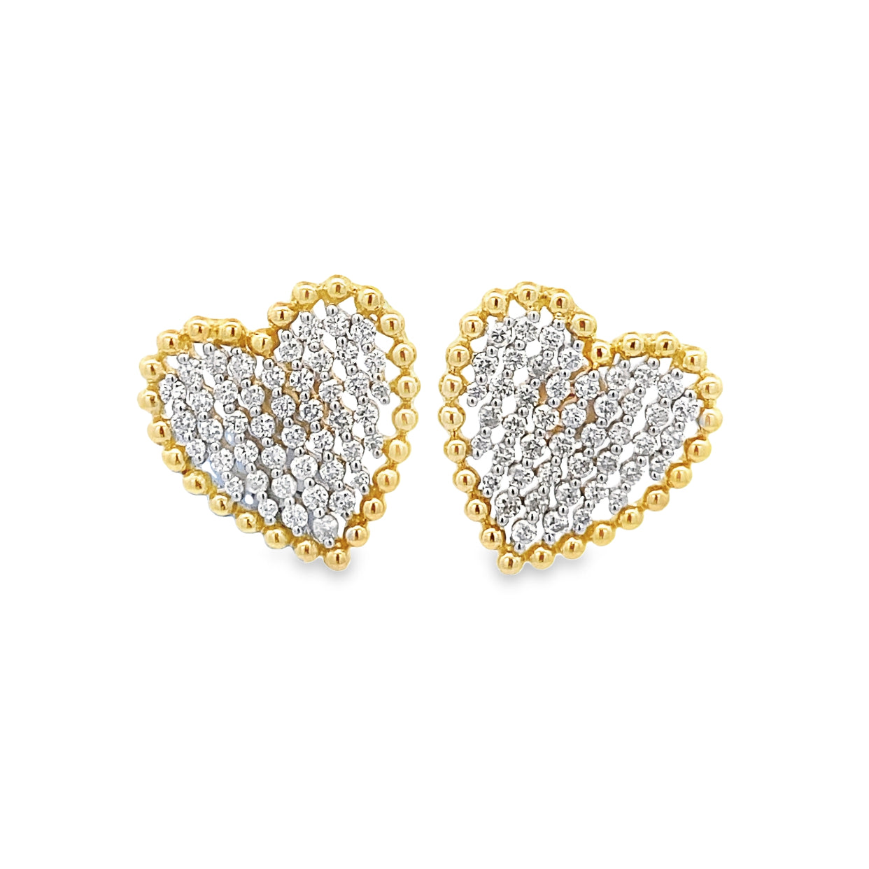 Multi Row Diamond Heart Studs