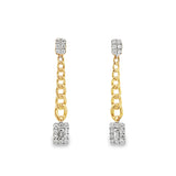 Diamond chain Dangling earring