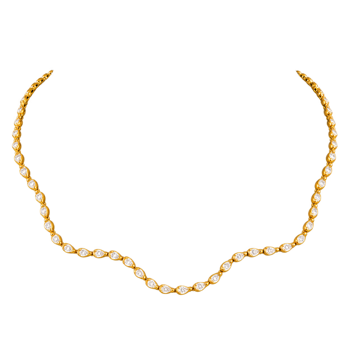 Yellow Diamond Wave Necklace