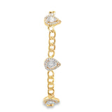 Diamond Pear Cluster On Cuban Chain Bracelet