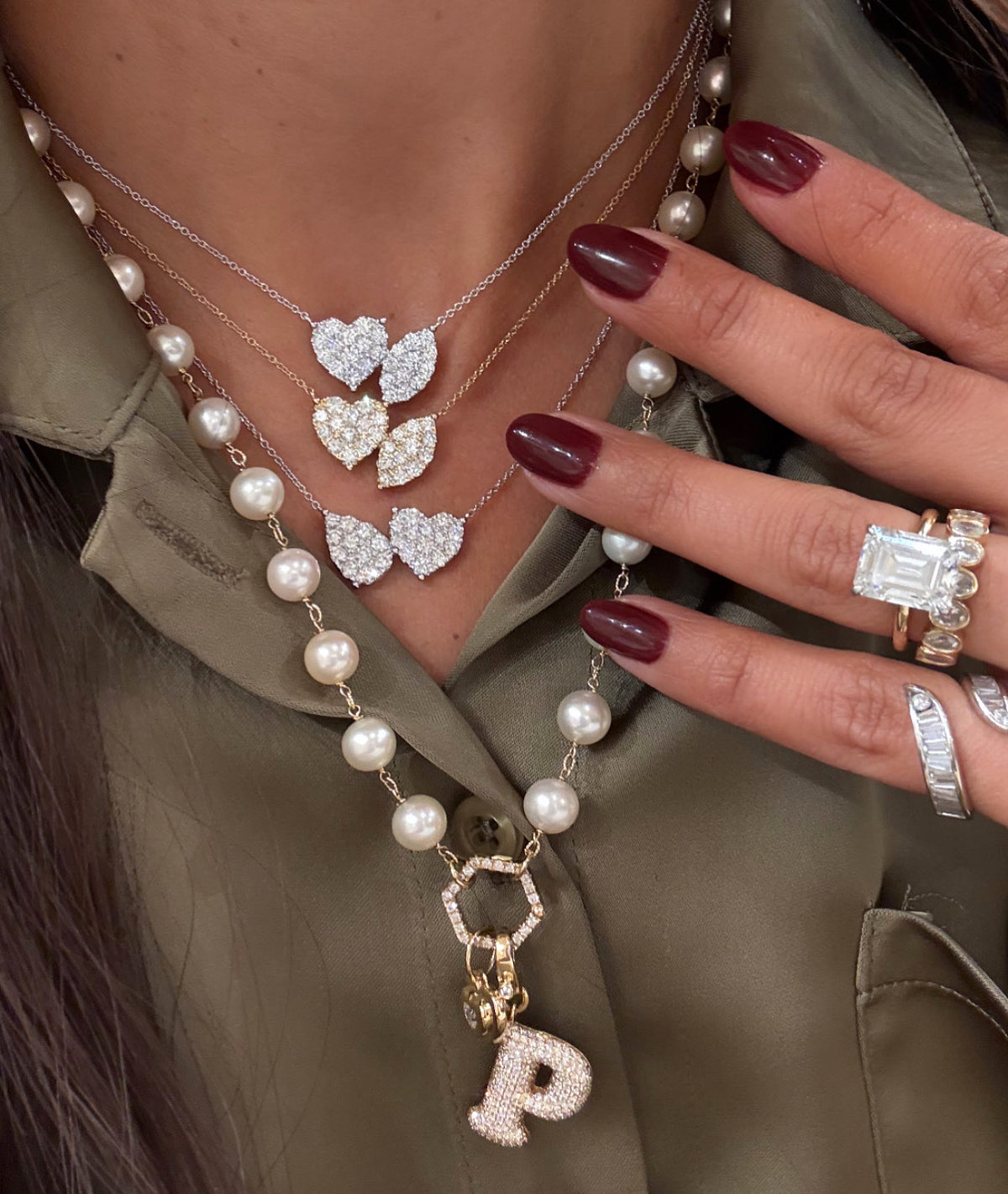 Heart/Marquise Diamond Necklace YG