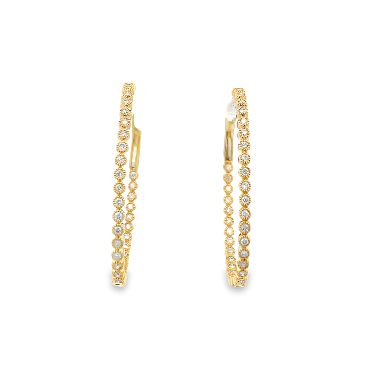 Dainty Bezel Oval Hoops