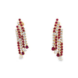Ruby/Diamond Strand Earrings