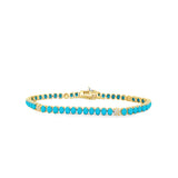 Small Turquoise Tennis Bracelet- YG