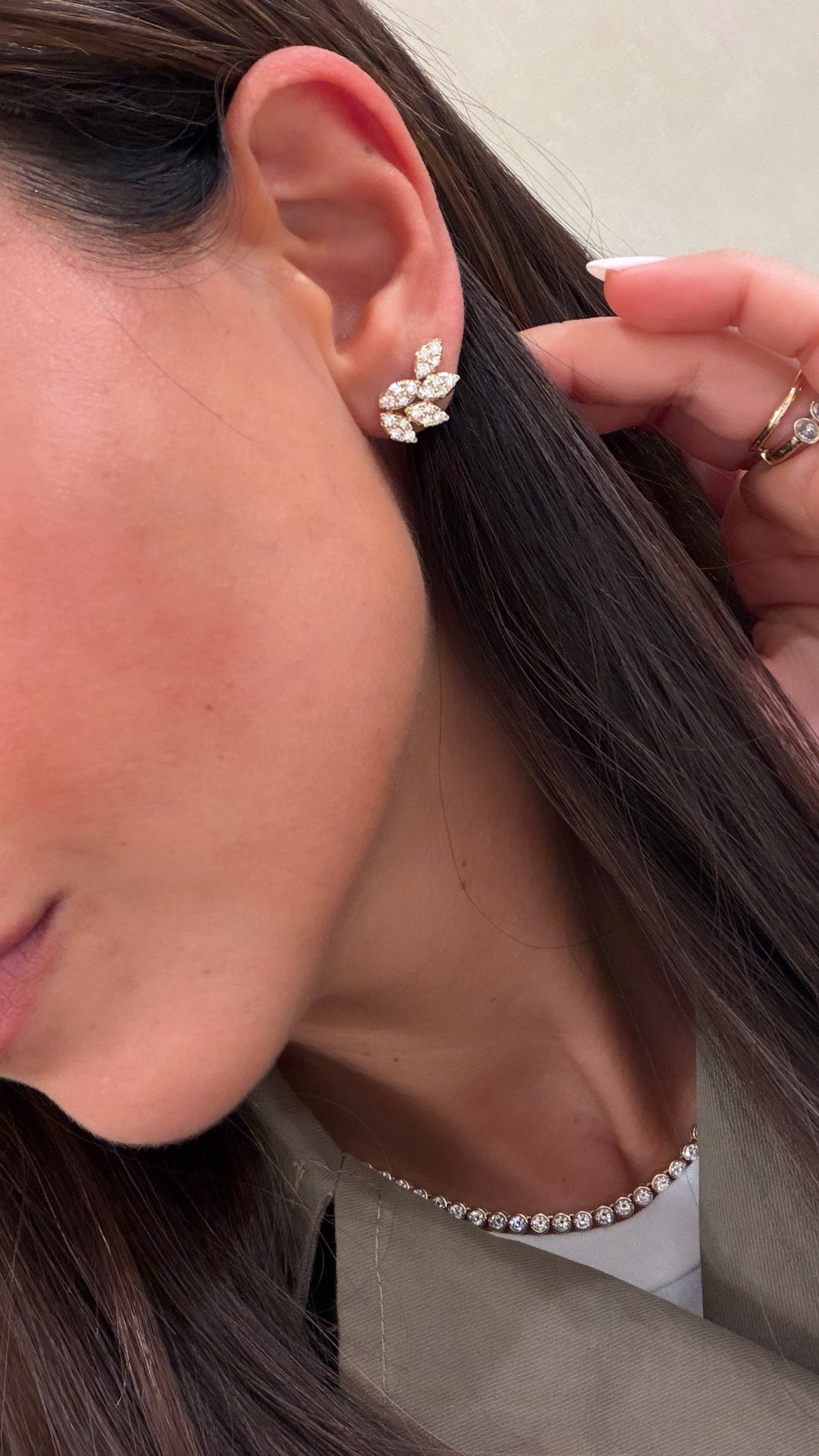 Leaf Cluster Studs- YG