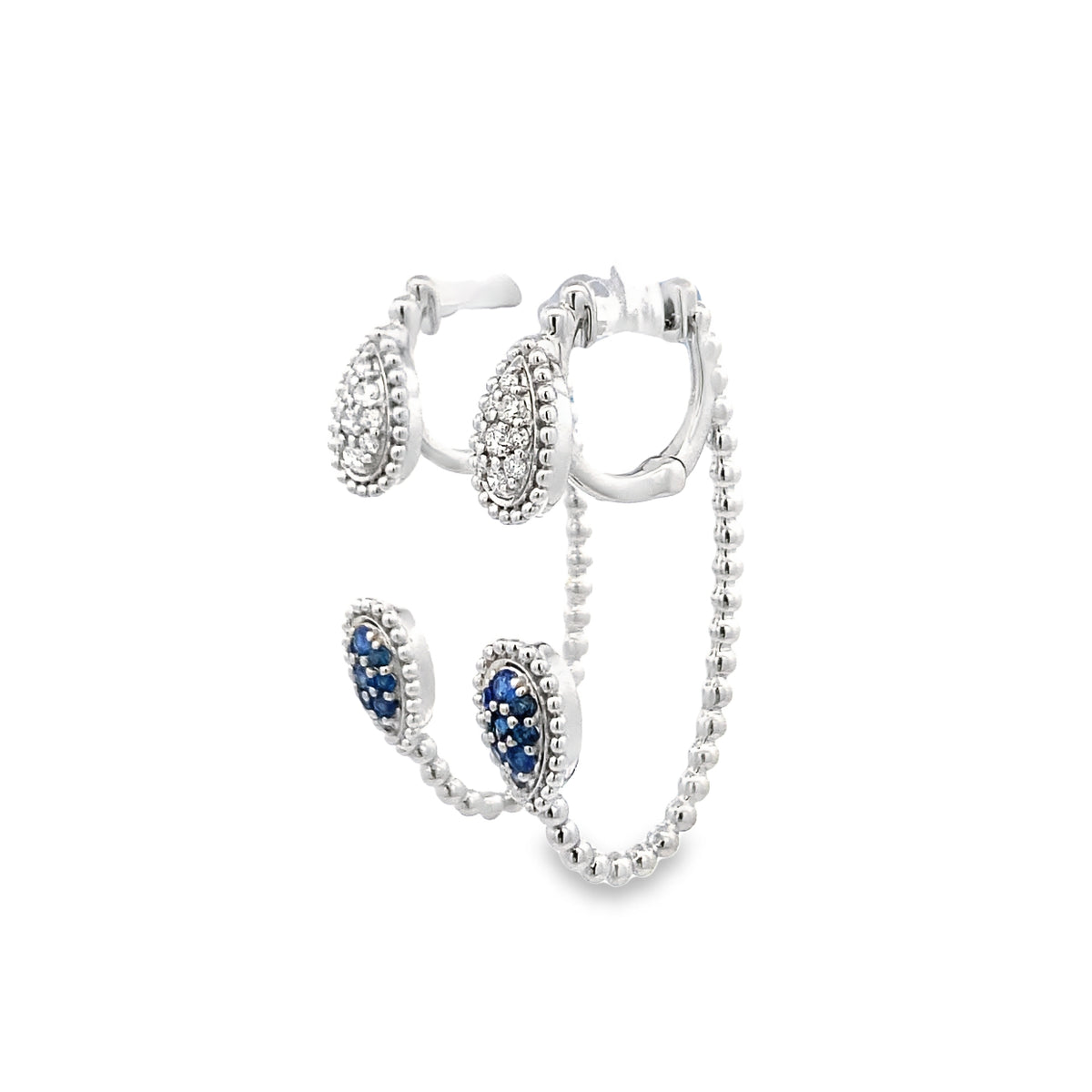 Sapphire & Diamond Open Hoop